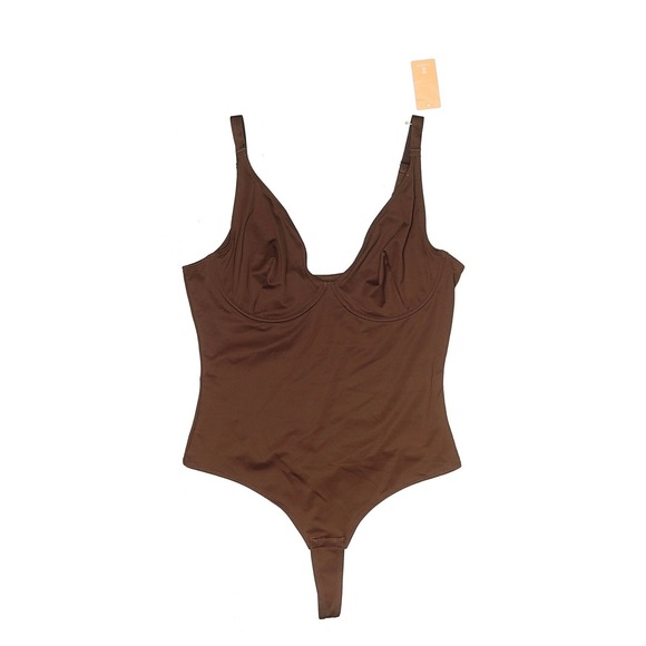 NWT! Feelin Girl Underwire Bodysuit Chocolate Brown XXL Adjustable Straps Thong - Picture 3 of 5